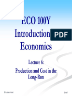 ECO 100Y Introduction To Economics: Production and Cost in The Long-Run