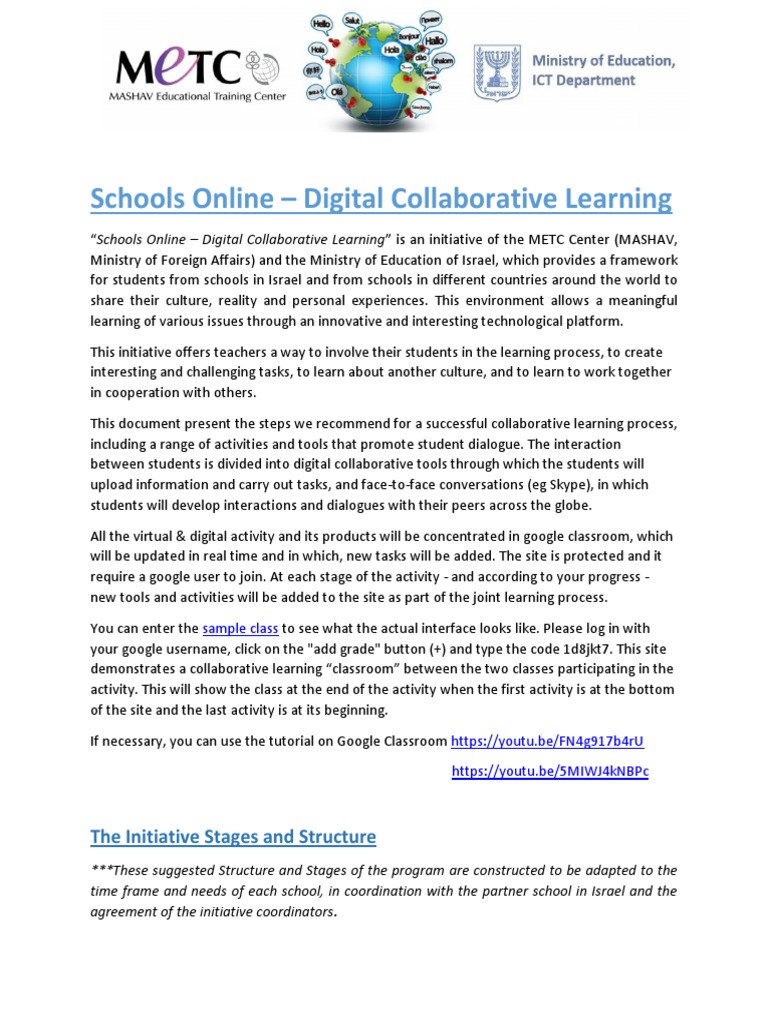 Collaborative Learning in Schools Online | PDF | Collaboration | Video