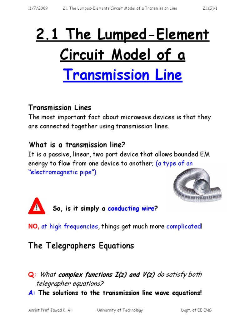 洋書 Modern Transmission Line Theory and Chapter 1 Transmission Line Theory PDF | PDF | Electric