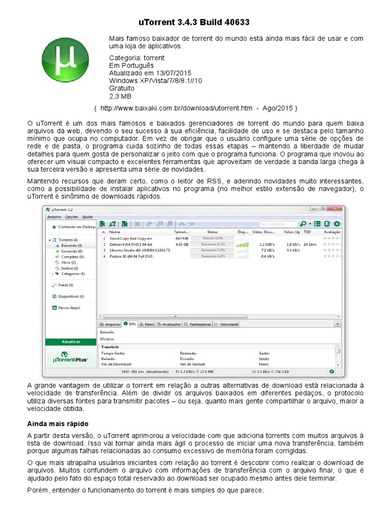 U Torrent | PDF | P2P (Ponto A Ponto) | Aplicativo Para Celular