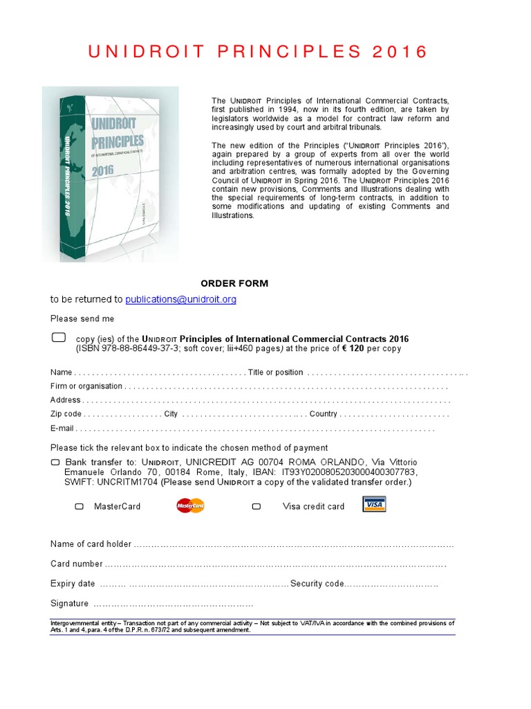 Unidroit Principles 2016: To Be Returned To | PDF | Civil