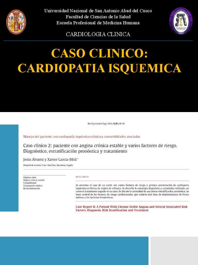 Caso Clínico de Cardiopatía Isquémica | PDF | Infarto de miocardio ...
