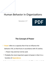 Human Behavior in Organizations: Session 17