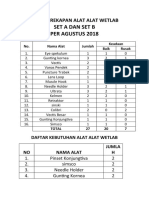 Daftar Rekapan Alat Alat Wetlab