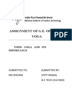 Assignment of G.E. Optional Yoga