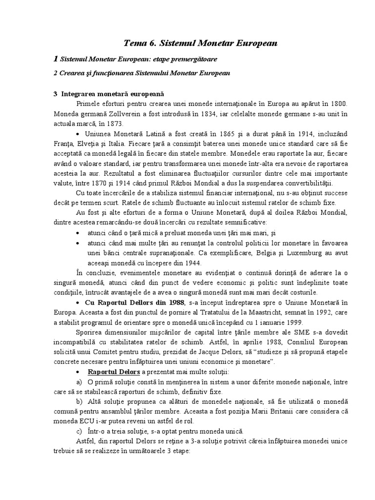 Sistemul Monetar European | PDF