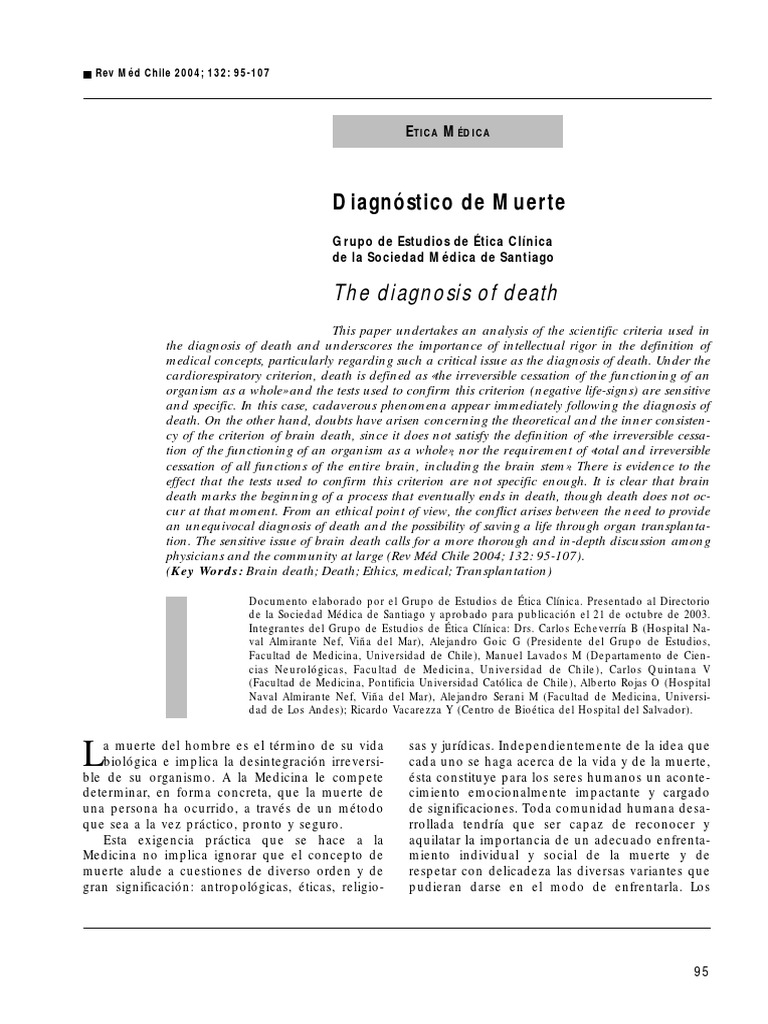 Ética y Diagnóstico de la Muerte | PDF | Sistema nervioso | Neurociencia