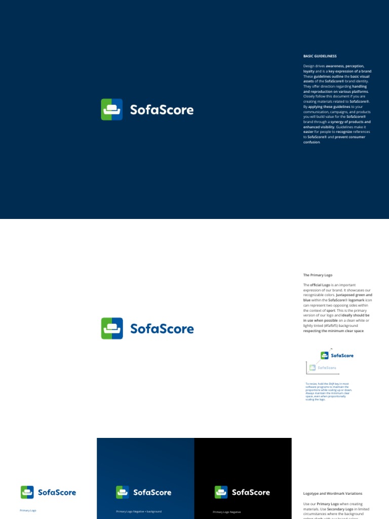 SofaScore Basic Guidelines PDF Logos Typefaces