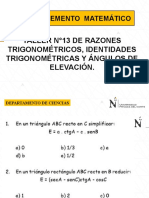 Taller N°13 - R.T., Identidades Trigonométricas