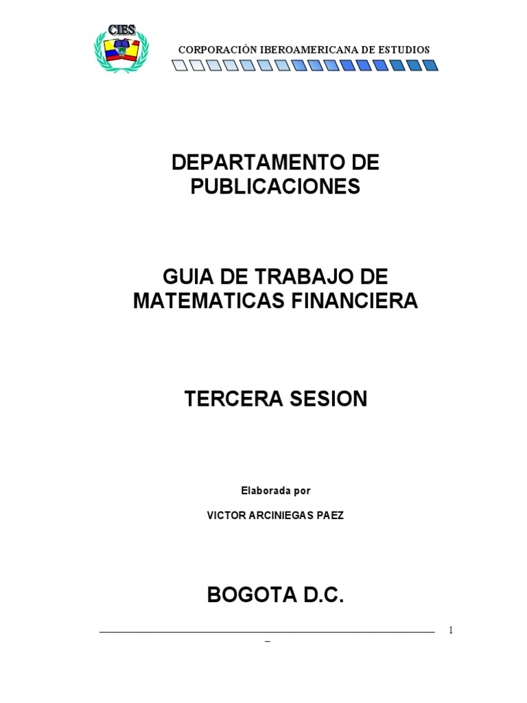 Guía de Matemáticas Financieras | PDF | Interés | Bancos