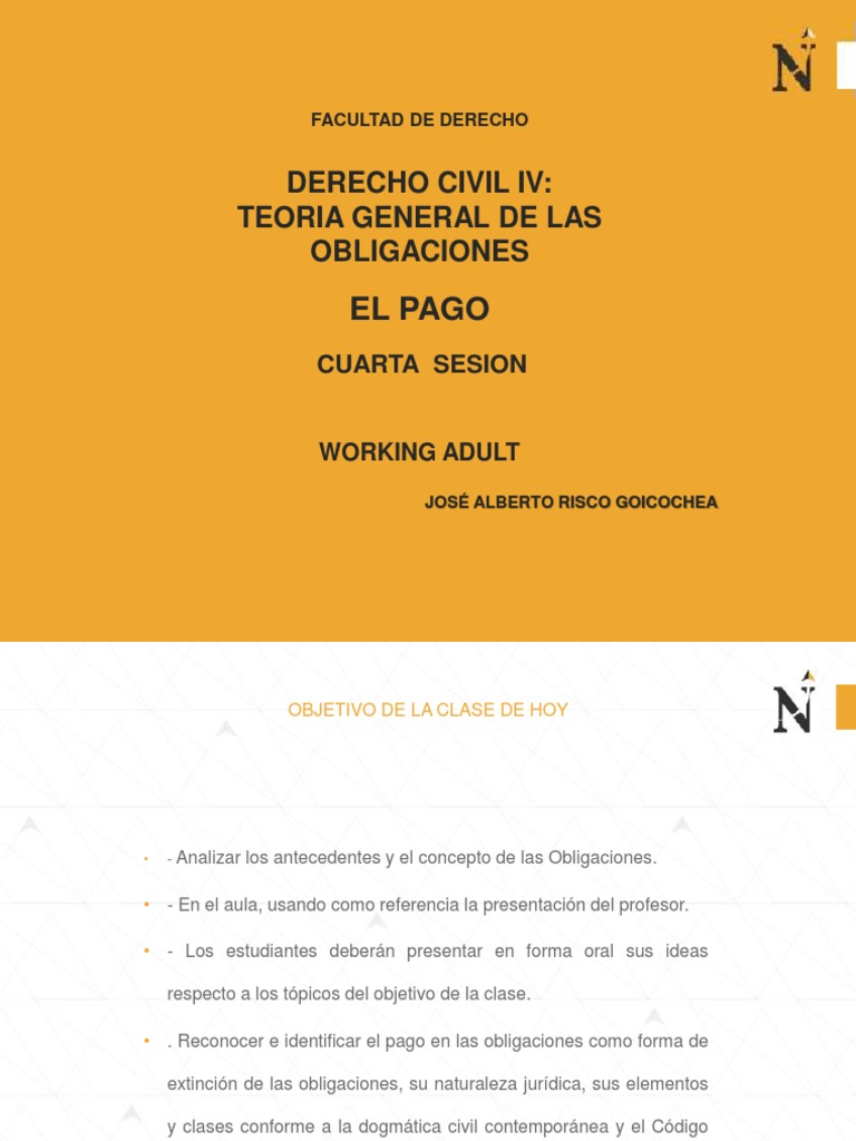 Teoría General de las Obligaciones en Derecho Civil | PDF | Pagos | Dinero
