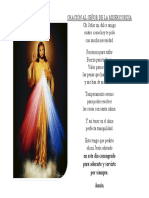 Oración Al Señor de La Misericordia