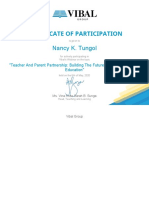 Certificate of Participation: Nancy K. Tungol