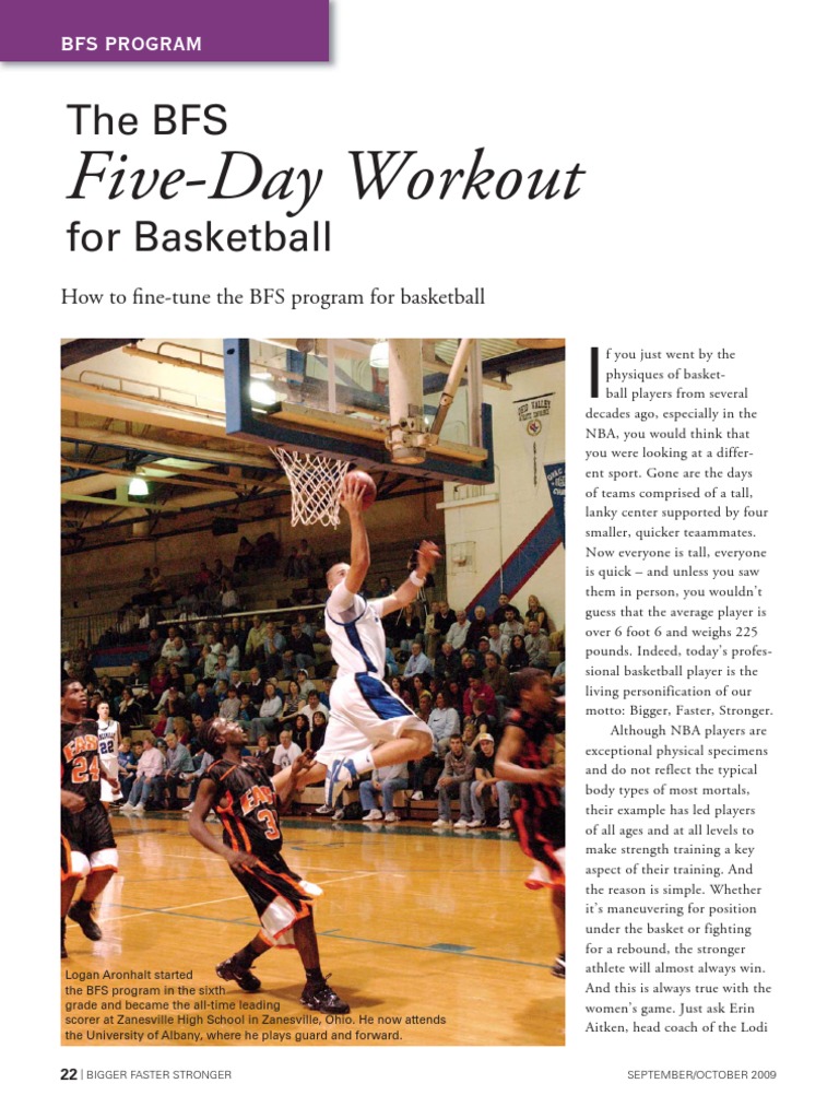 BFS Workout Plan Basketball PDF Weight Training Recreation