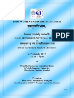 You Are Cordially Invited To: SNDT Women'S University, Mumbai