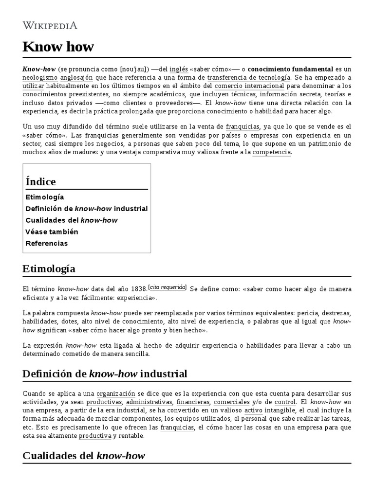 Know How PDF | PDF | Saber como | Business