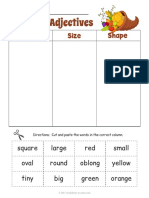 Cornucopia Adjective Sorting Worksheet PDF