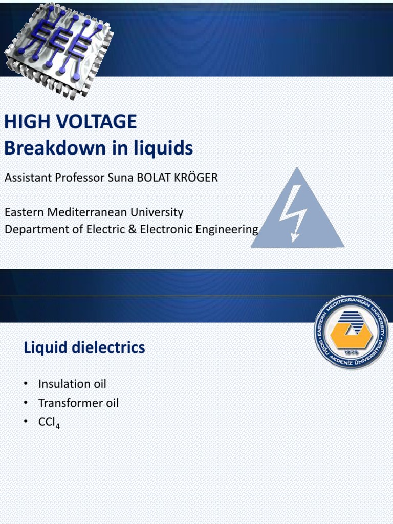 High Voltage Breakdown in Liquids PDF Electrical Breakdown Dielectric