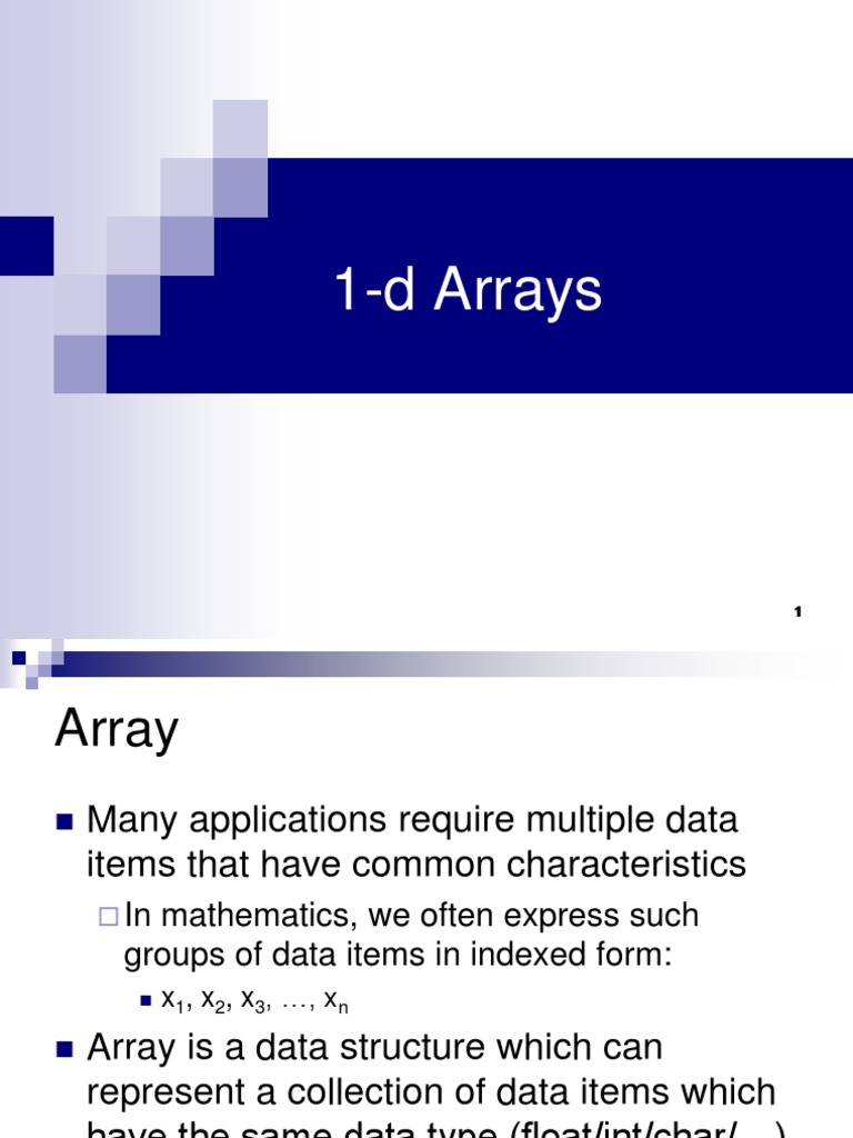 1-d Arrays | PDF | Array Data Type | Array Data Structure