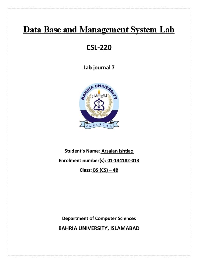 Data Base and Management System Lab | PDF