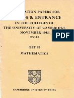 Cambridge Admissions Tests 1983