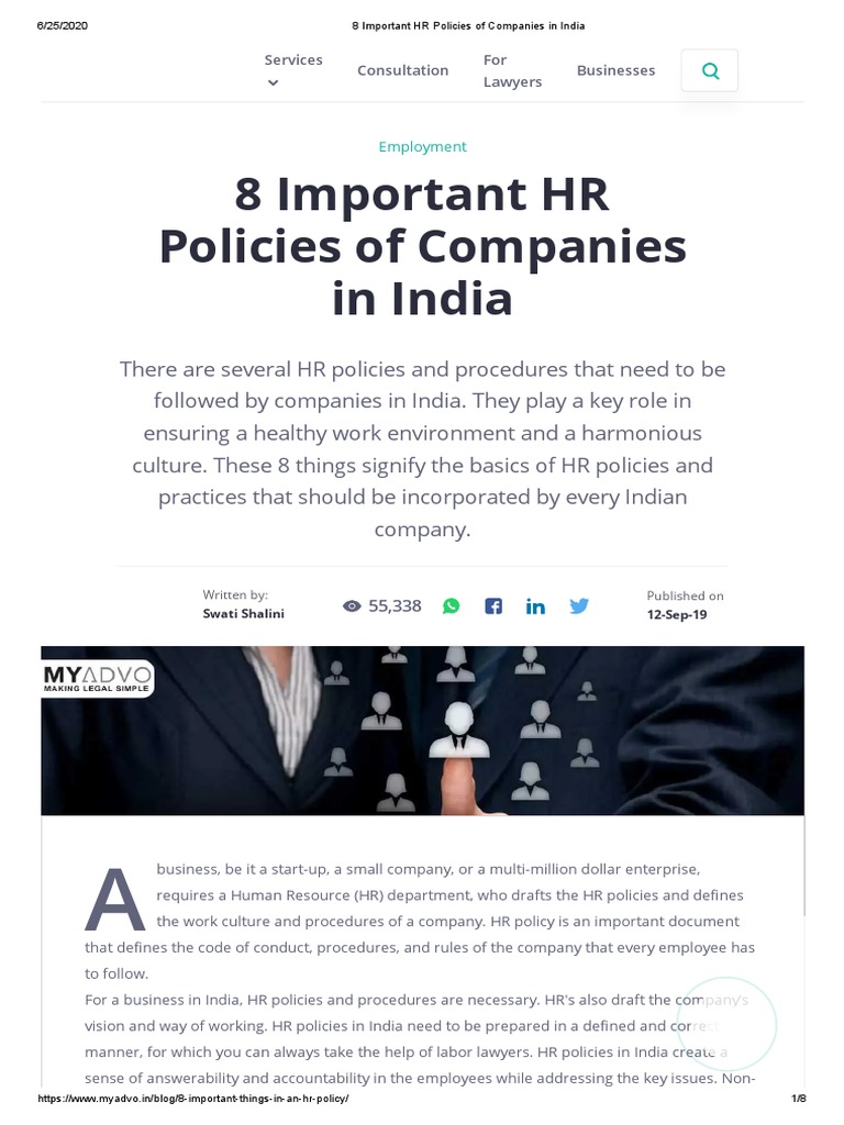 8 Important HR Policies of Companies in India PDF | PDF | Business