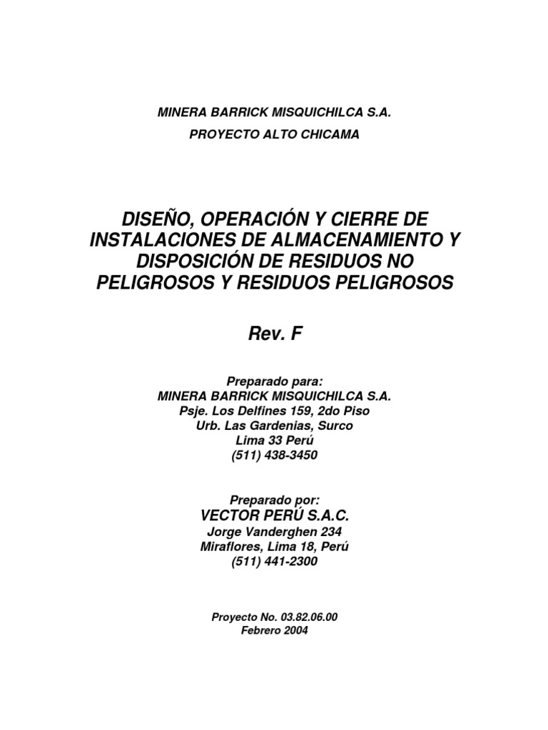 Diseño y Manejo de Residuos en Alto Chicama | PDF | Vertedero | Residuos