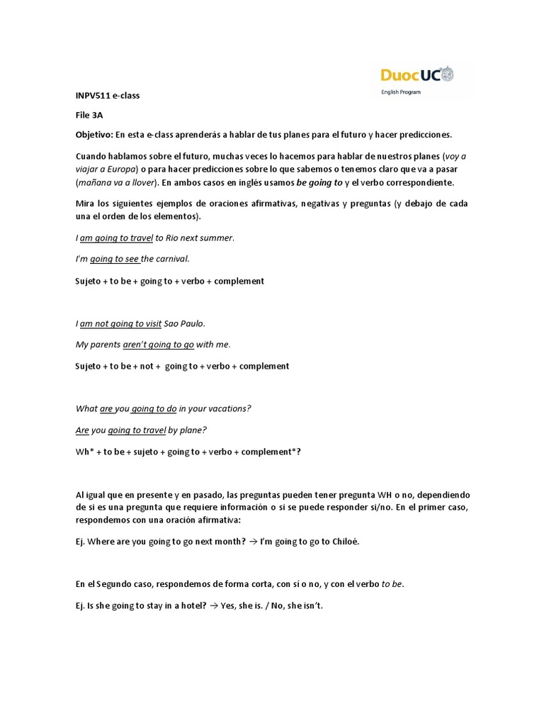INPV511 E-Class File 3A Objetivo: en Esta E-Class Aprenderás A Hablar ...