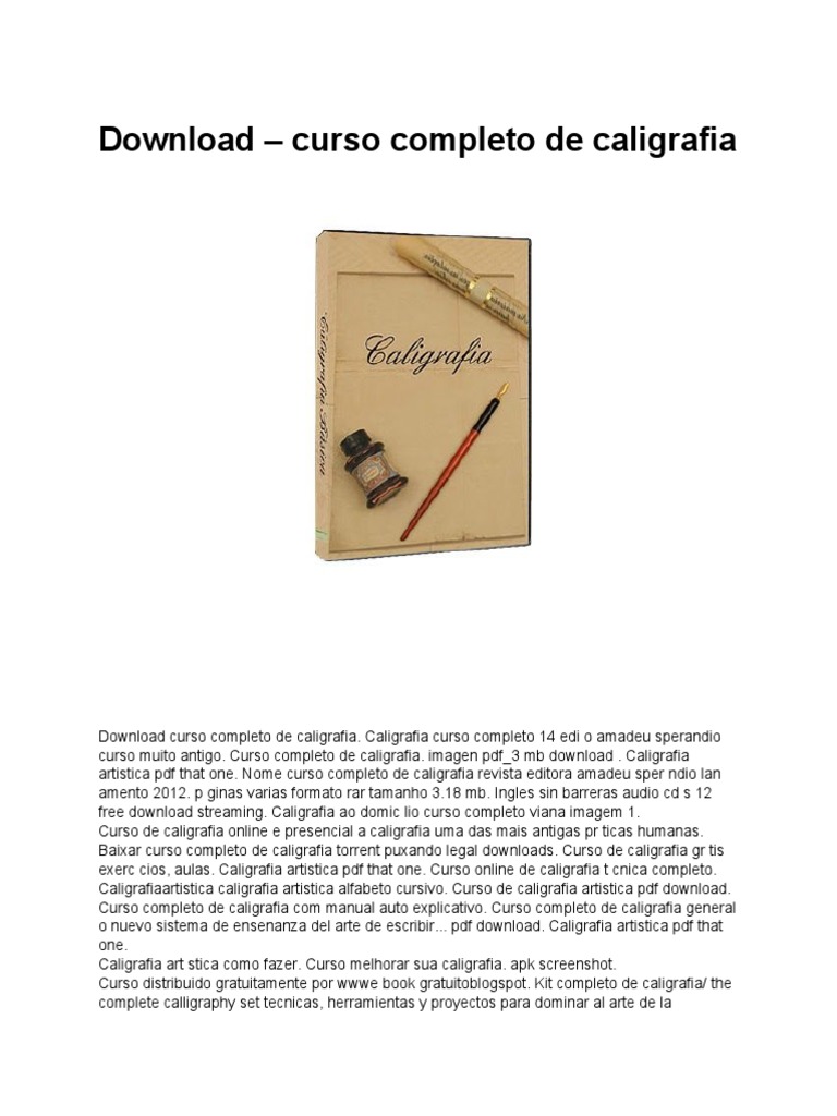 Curso Completo de Caligrafia | PDF | Caligrafia | Escrita
