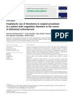 Prophylactic use of NovoSeven in surgical process