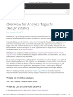 Overview For Analyze Taguchi Design (Static) - Minitab