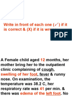 Write in Front of Each One If It Is Correct & (X) If It Is Wrong
