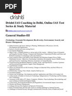 Drishti IAS Coaching in Delhi, Online IAS Test Series & Study Material General Studies-III