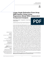 Finger Angle Estimation From Array EMG System Using Linear Regression Model With Independent Component Analysis