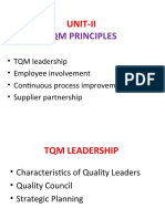 TQM Principles: Unit-Ii