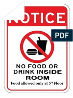 Food Allowed Only at 5 Floor