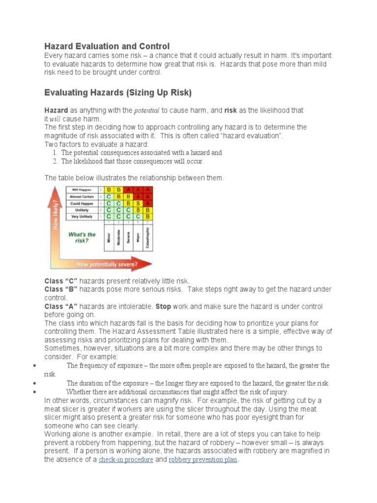 Workplace Hazard Management Guide | PDF | Hazards | Risk