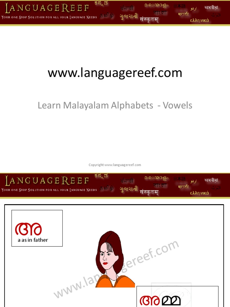 Learn Malayalam Vowels and Alphabets | PDF | Encodings | Character Encoding
