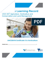 Workplace Learning Record: VCE VET Agriculture, Horticulture and Conservation and Land Management
