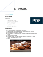 Banana Fritters: Ingredients