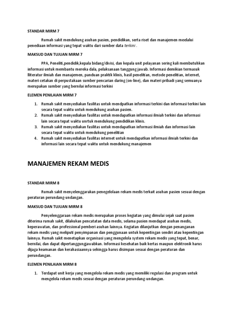 Standar Mirm 7 | PDF
