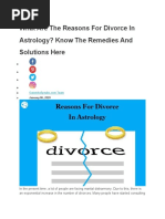 What Are The Reasons For Divorce in Astrology