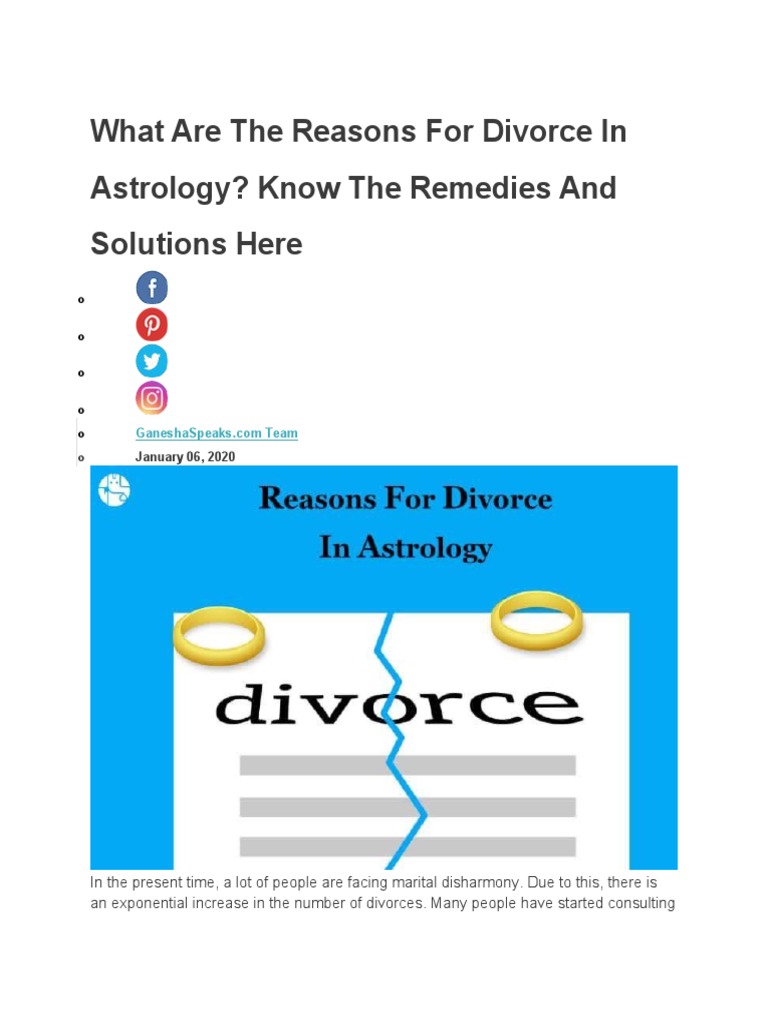 Astrological Insights on Divorce Reasons | PDF | Planets In Astrology ...