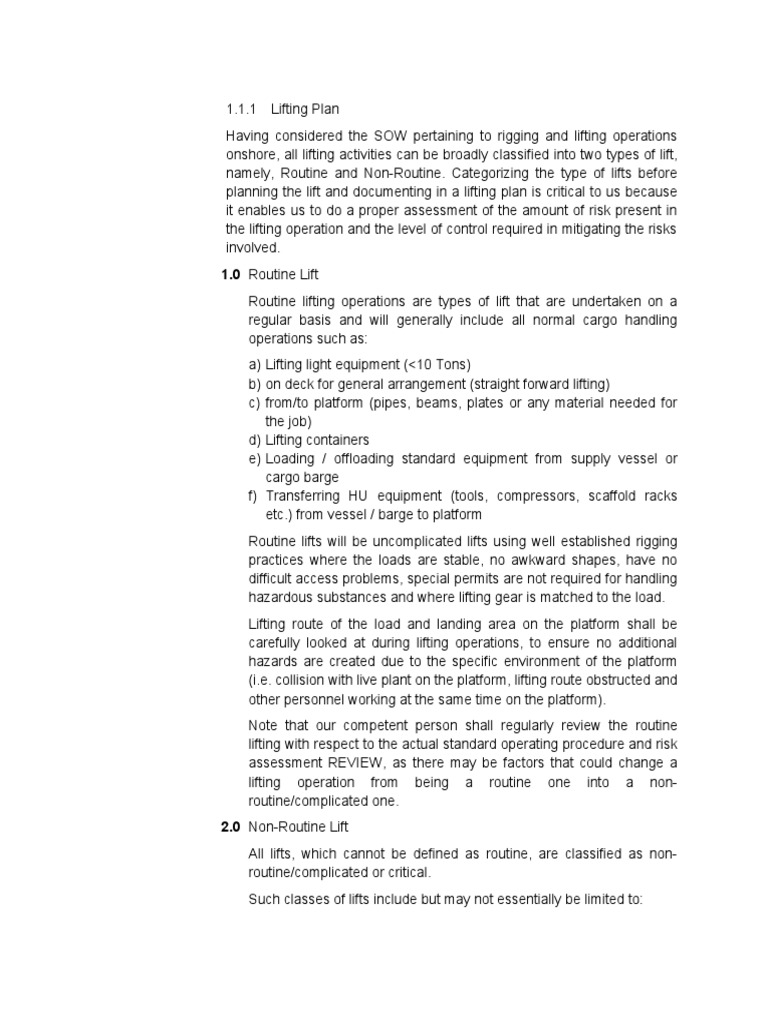 Lifting Operations: Routine vs Non-Routine | PDF | Crane (Machine ...