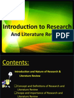 Introduction to Research and Literature Review