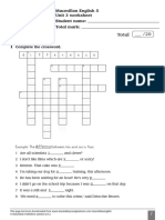 Total: Macmillan English 5 Unit 3 Worksheet Student Name: Total Mark