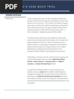 SRC'S Case Mock Trial: Opening Storyline