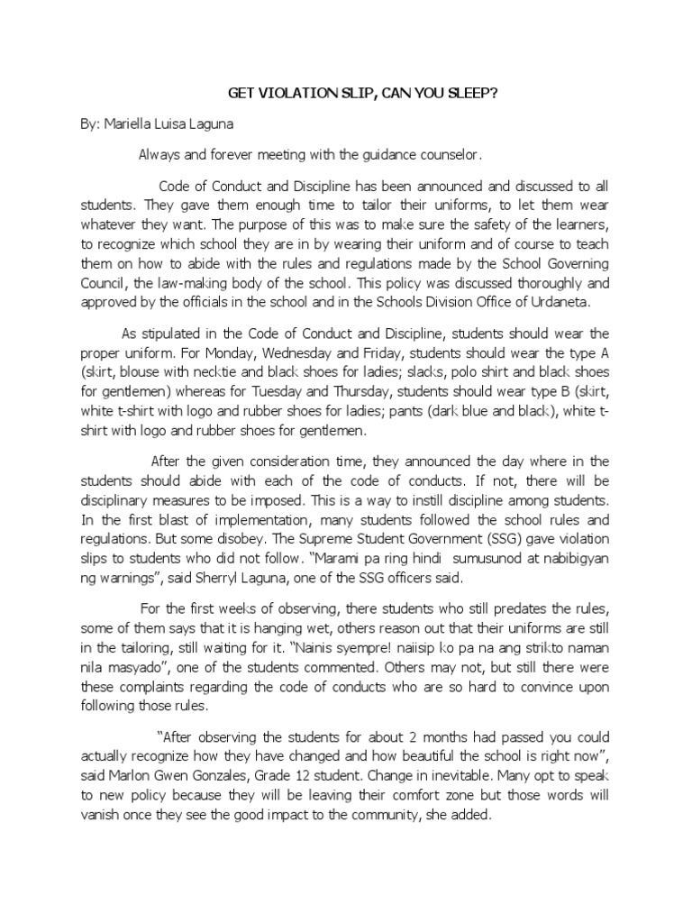 Enforcing Discipline Through Uniform Policy How Strict Implementation