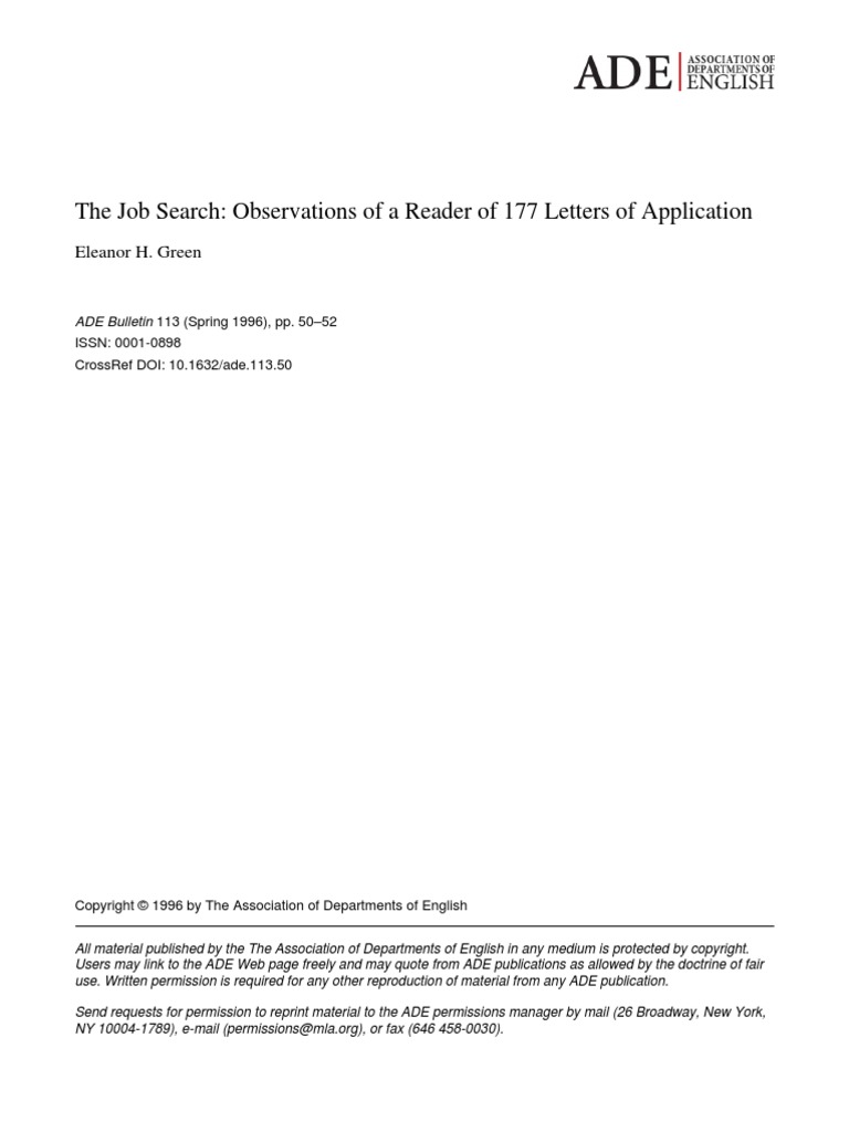 The Job Search | PDF | Résumé | Graduate School