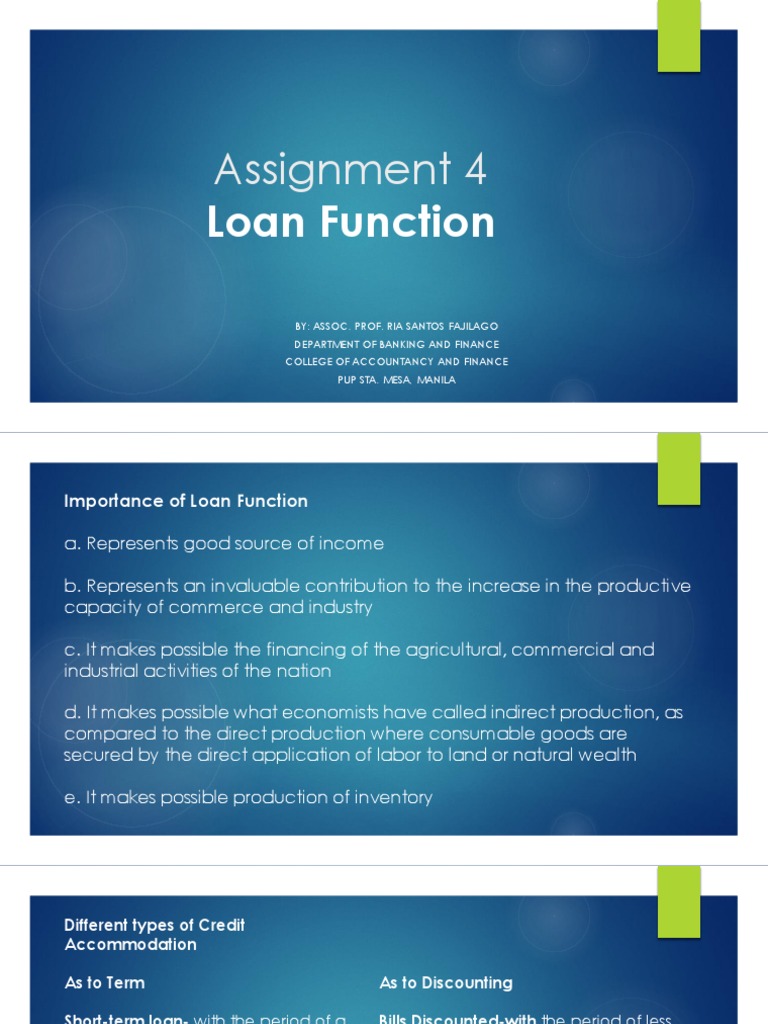 Loan Function and Credit Analysis | PDF | Loans | Credit History